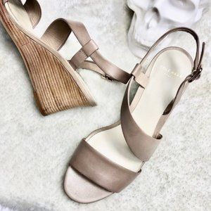 Cole Haan Leather Strappy Wedge Sandal Sz 7.5